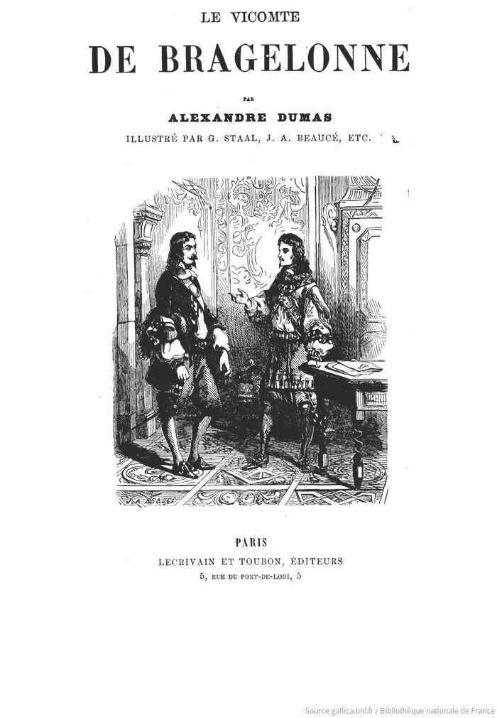 Buchseite "Le Vicomte de Bragelonne"