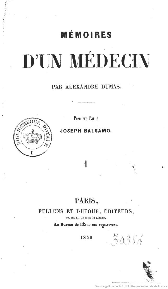 Buchseite "Mémoires d'un Médicin"